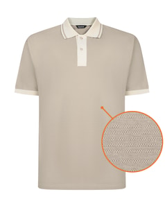 Bigdude Textured Tipped Polo Stone Tall