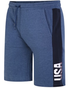 Bigdude USA Print Side Panel Jogger Shorts Dark Denim