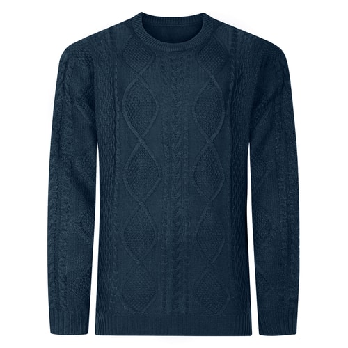 Bigdude Classic Cable Knit Jumper Navy