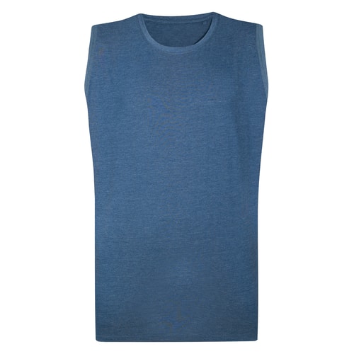 Bigdude Plain Sleeveless T-Shirt Denim Marl