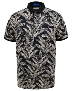 D555 Palmer Leaf Jacquard AOP Polo Black