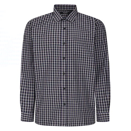 Bigdude Checked Long Sleeve Poplin Shirt Black