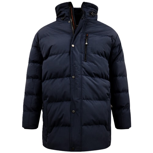 D555 TANNER Quilted Padded Jacket With Hood Navy