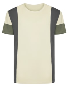 Bigdude Side Panel Cut & Sew T-Shirt Light Sage/Charcoal/Khaki