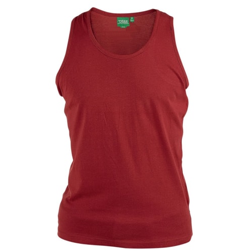 D555 Pure Cotton Muscle Vest Red