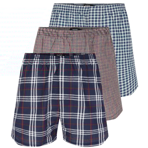 Bigdude 3 Pack Woven Boxer Shorts Multi