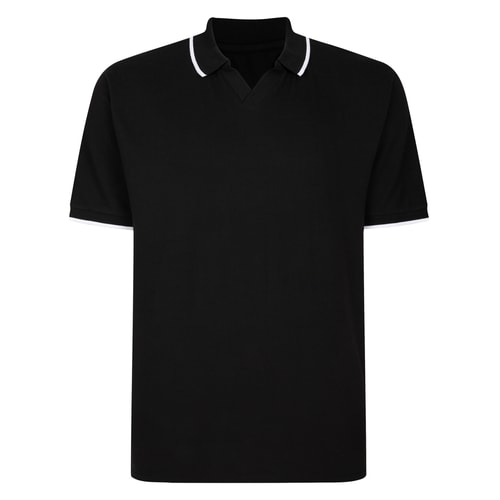 Bigdude Tipped Relaxed Collar Polo Black/White