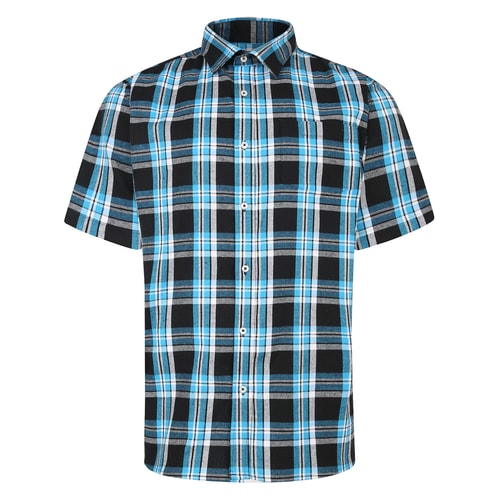 Bigdude Short Sleeve Check Shirt Turquoise