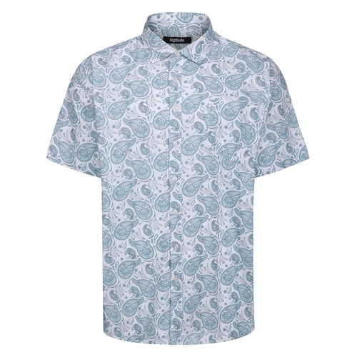 Bigdude Paisley Short Sleeve Shirt White