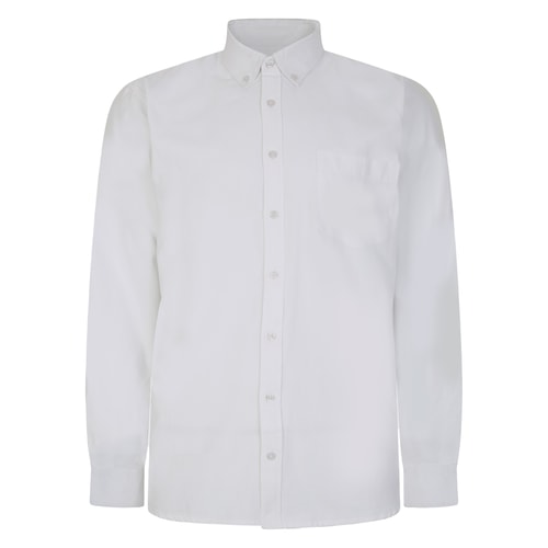 Bigdude Button Down Oxford Long Sleeve Shirt White