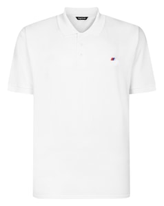 Bigdude Embroidered Logo Polo Shirt White