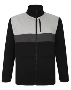Bigdude Full Zip Colour Block Jacket Black