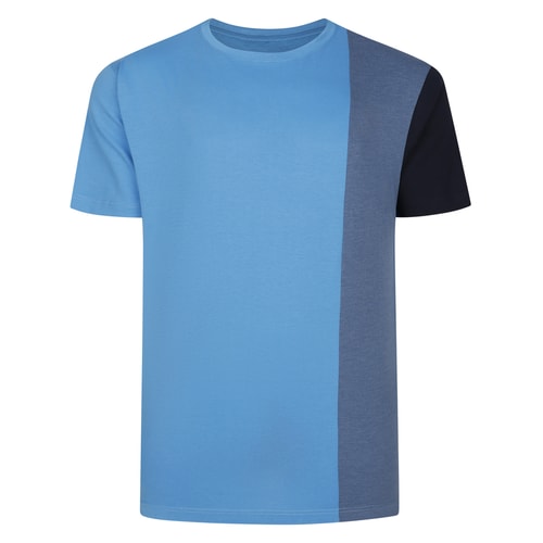Bigdude Vertical Colour Block T-Shirt Light Blue Tall