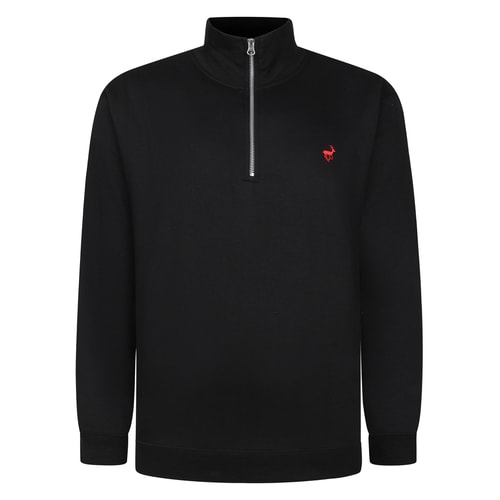 Bigdude 1/4 Zip Neck Sweatshirt Black