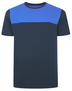 Bigdude Cut & Sew 2 Tone T-Shirt Navy/Royal Blue Tall