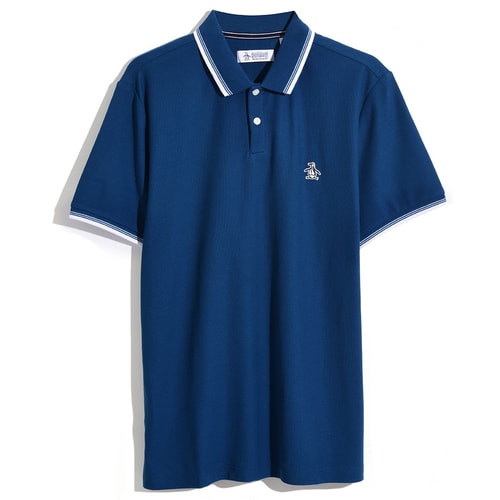 Original Penguin Tipped Sticker Pete Polo Shirt Poseidon Blue