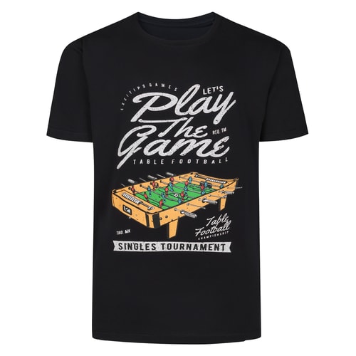 Bigdude Play The Game Print T-Shirt Black