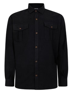 Bigdude Plain Flannel Long Sleeve Shirt Black Tall