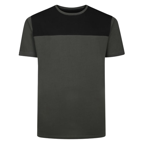 Bigdude Cut & Sew 2 Tone T-Shirt Charcoal/Black Tall