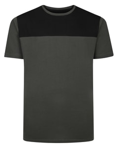 Bigdude Cut & Sew 2 Tone T-Shirt Charcoal/Black Tall