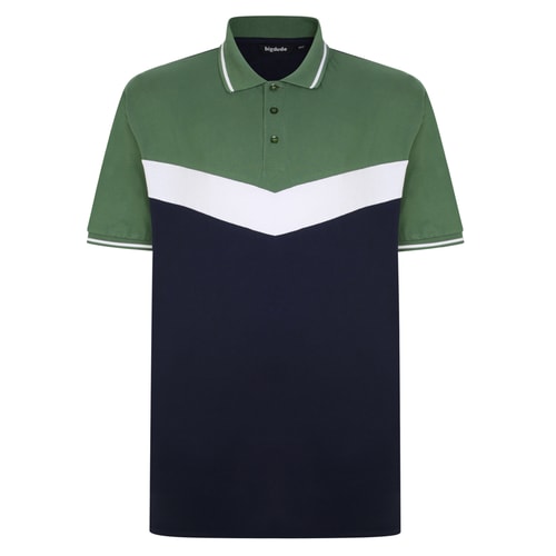 Bigdude Chevron Polo Shirt Navy/Deep Green