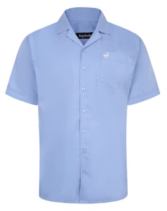 Bigdude Relaxed Collar Short Sleeve Shirt Light Blue