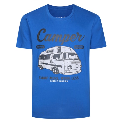Bigdude Camper Print T-Shirt Deep Blue