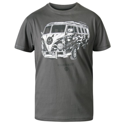 D555 Fadden VW Campervan Camo Printed T-Shirt Khaki