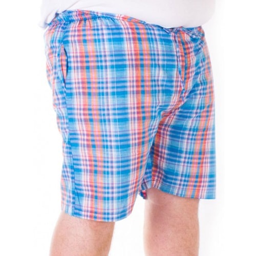 Fitzgerald Loungewear Check Shorts Sky Blue