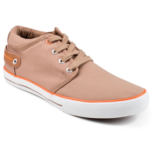Front Reef Canvas Lace Up Trainers Tan