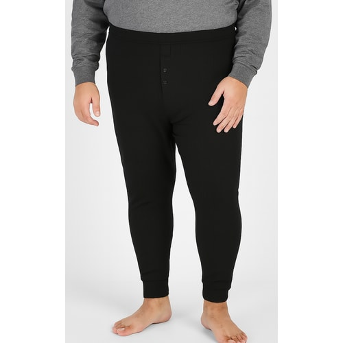 Indera Men's Traditional Waffle Thermal Underwear Long Sleeve Shirt, 2 Pack Black, Small at Men's Clothing store