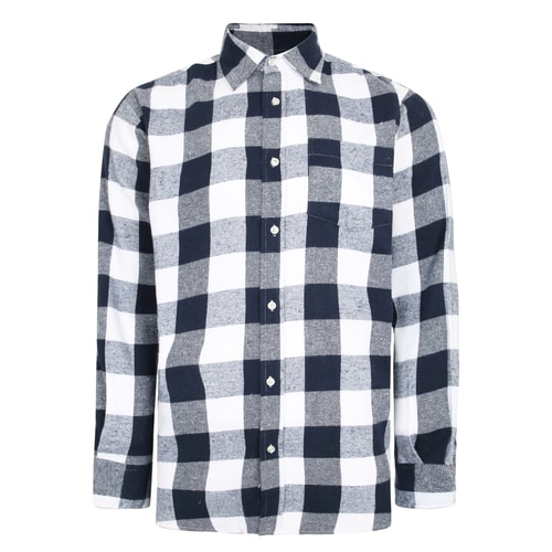 Bigdude Long Sleeve Checked Shirt Navy