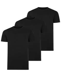 Bigdude 3 Pack Plain T-Shirts Black Tall