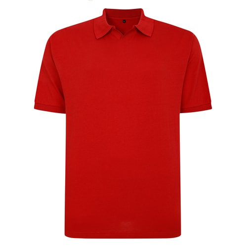 Bigdude Soft Jersey Cuban Collar Polo Shirt Pepper Red Tall