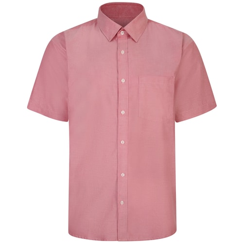 Bigdude Summer Cotton Short Sleeve Shirt Red Tall