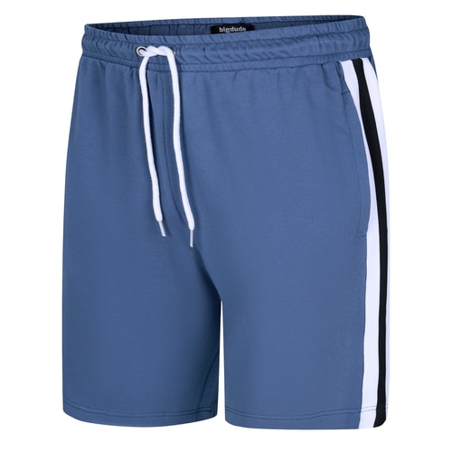 Bigdude Contrast Tape Loop Back Shorts Dusty Blue