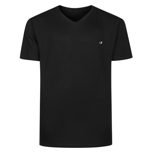 Bigdude Embroidery V-Neck T-Shirt Black Tall