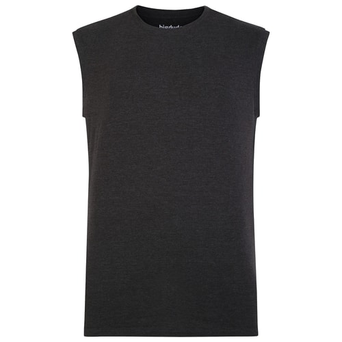 Bigdude Plain Sleeveless T-Shirt Charcoal Tall