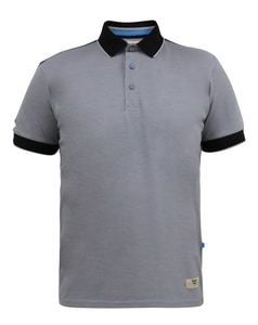 D555 Prinstead Pique Polo Shirt With Ribbed Collar And Cuffs Grey/Black