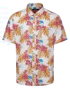 Bigdude Hibiscus Flower Short Sleeve Shirt Cream