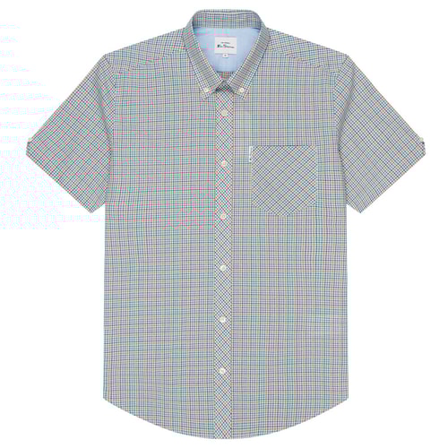 Ben Sherman Mini Gingham Check Shirt Lake Blue