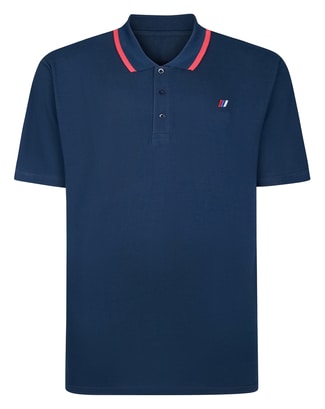 Bigdude Chunky Tipped Polo Shirt Navy