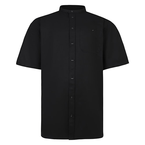 Espionage Oxford Grandad Shirt Black
