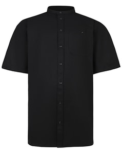 Espionage Oxford Grandad Shirt Black