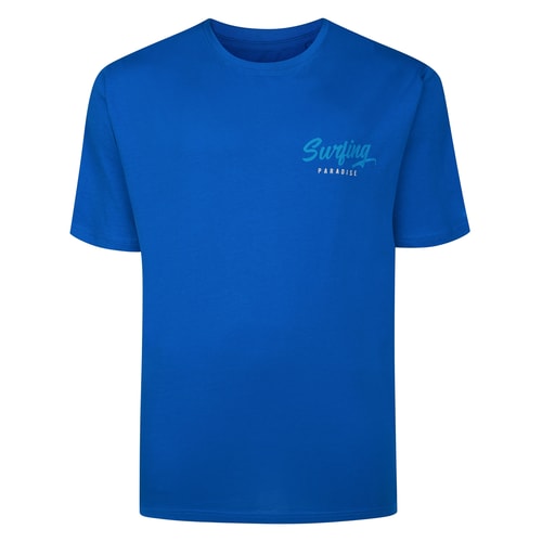 Bigdude California Surfing Paradise Back Print T-Shirt Royal Blue