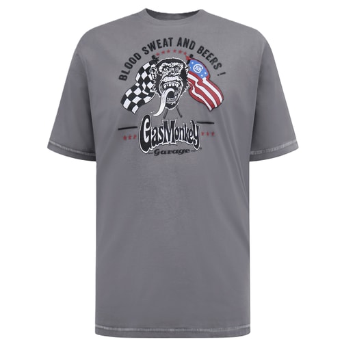 D555 Jasper Official Gas Monkey Printed T-Shirt Grey