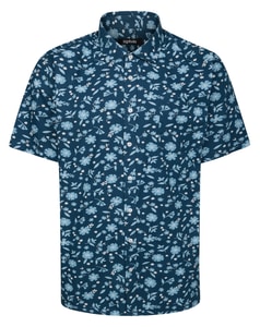 Bigdude Ditsy Flower Short Sleeve Shirt Navy
