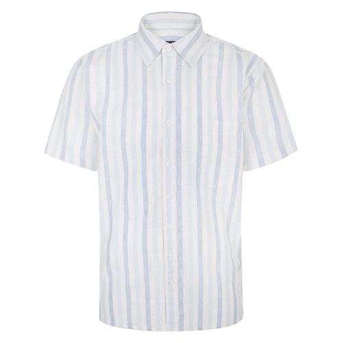 Bigdude Lightweight Short Sleeve Striped Shirt Blue
