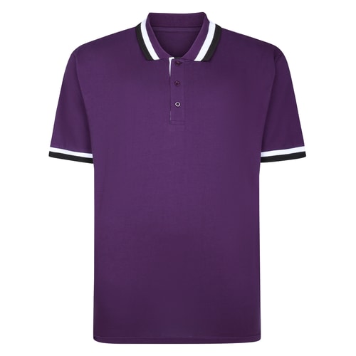 Bigdude Tipped Polo Shirt Plum Purple