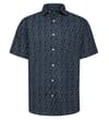 Dash Geometric Print Short Sleeve Poplin Shirt Navy